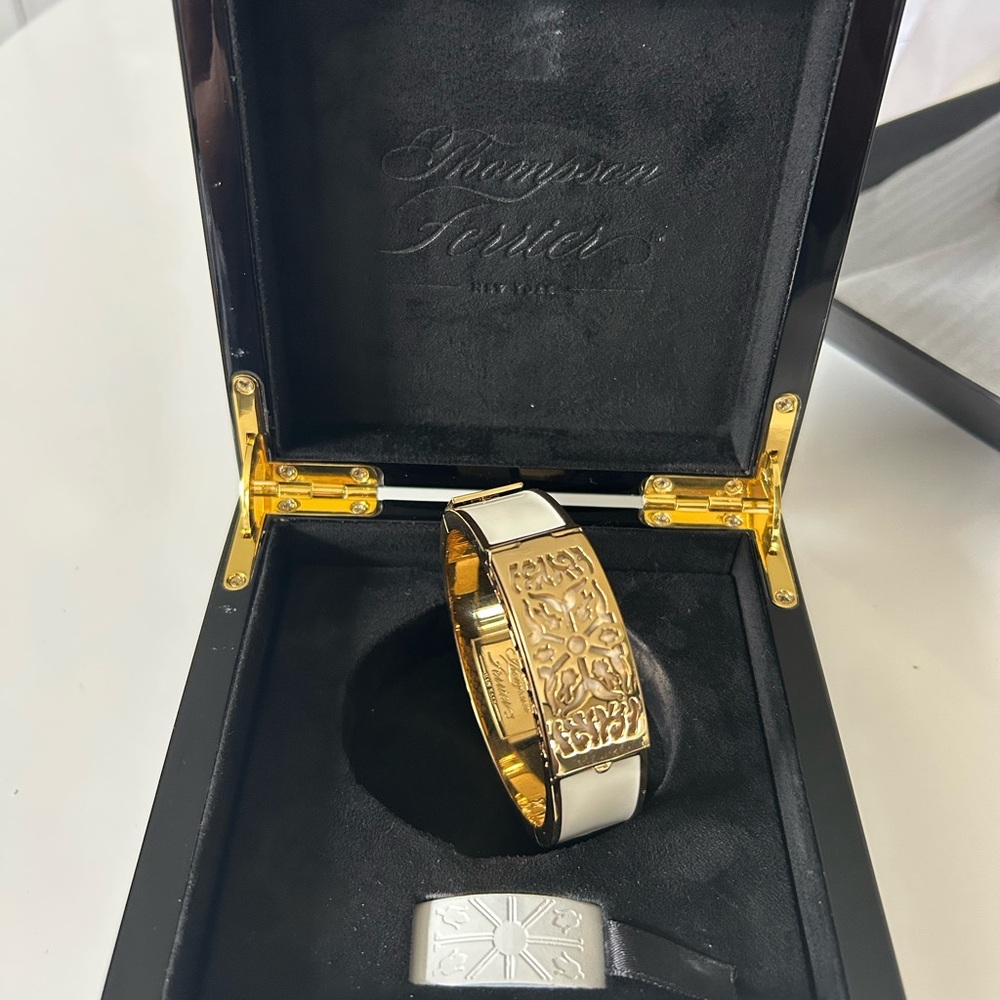 Gold and White Thompson Ferrier perfume Bracelet